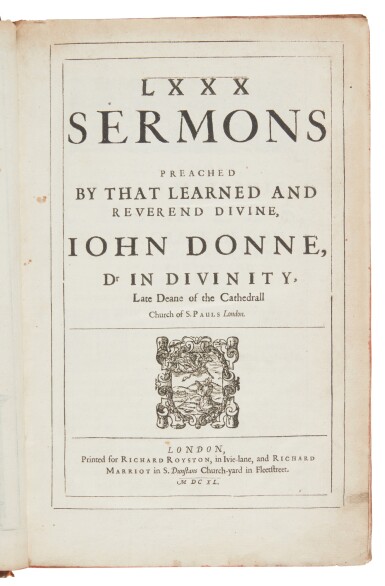 View full screen - View 1 of Lot 15. Donne, John | First editions of the first folio collections of Donne's sermons.