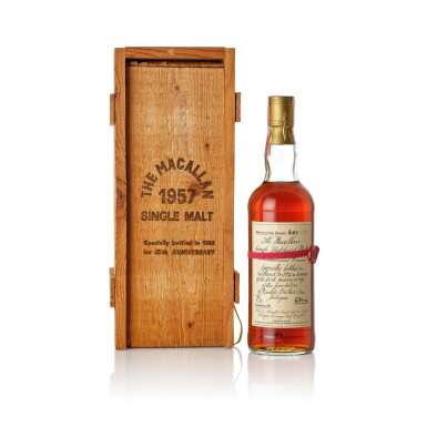 View full screen - View 1 of Lot 7081. The Macallan Red Ribbon 43.0 abv 1957 (1 BT75).