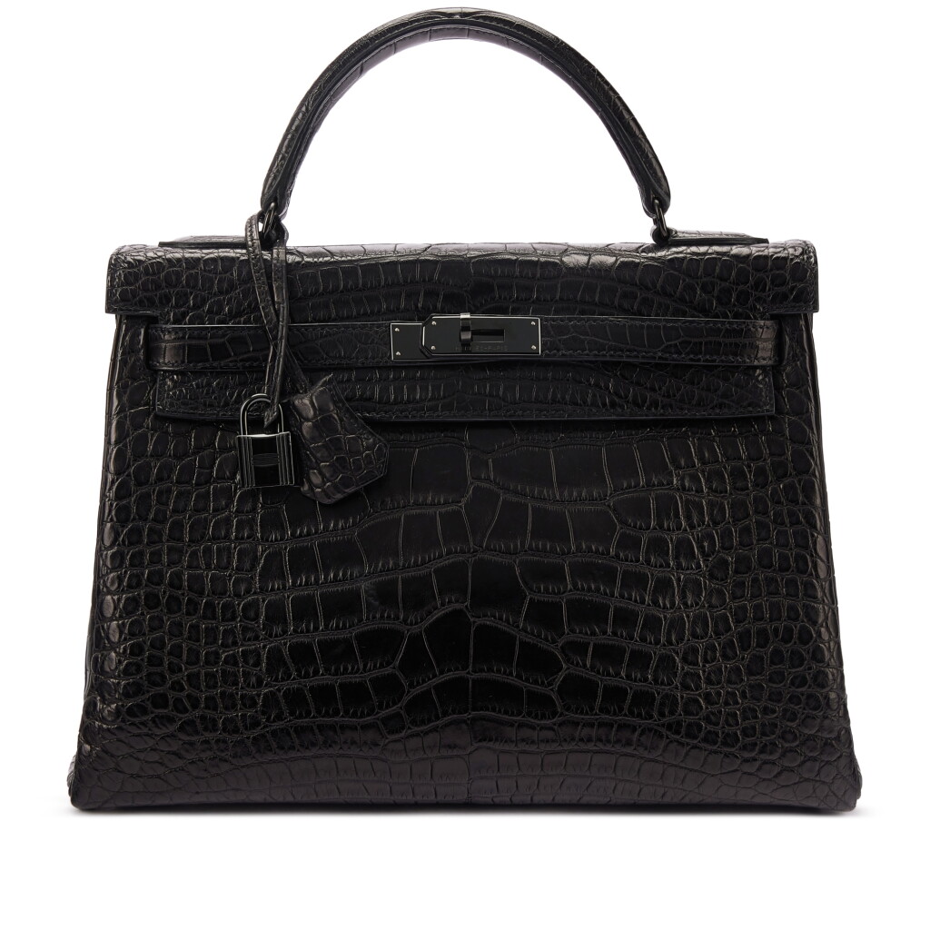 View full screen - View 1 of Lot 9627. Important Private Collection: Limited Edition Black Matte Mississippiensis Alligator So Black Kelly 32 Retourné Black PVD Hardware, 2010.