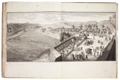 View full screen - View 1 of Lot 346. Nuremberg, Beschreibung und Vorstellung des Solennen Stuck-Schiessens, Nuremberg, 1734, boards.