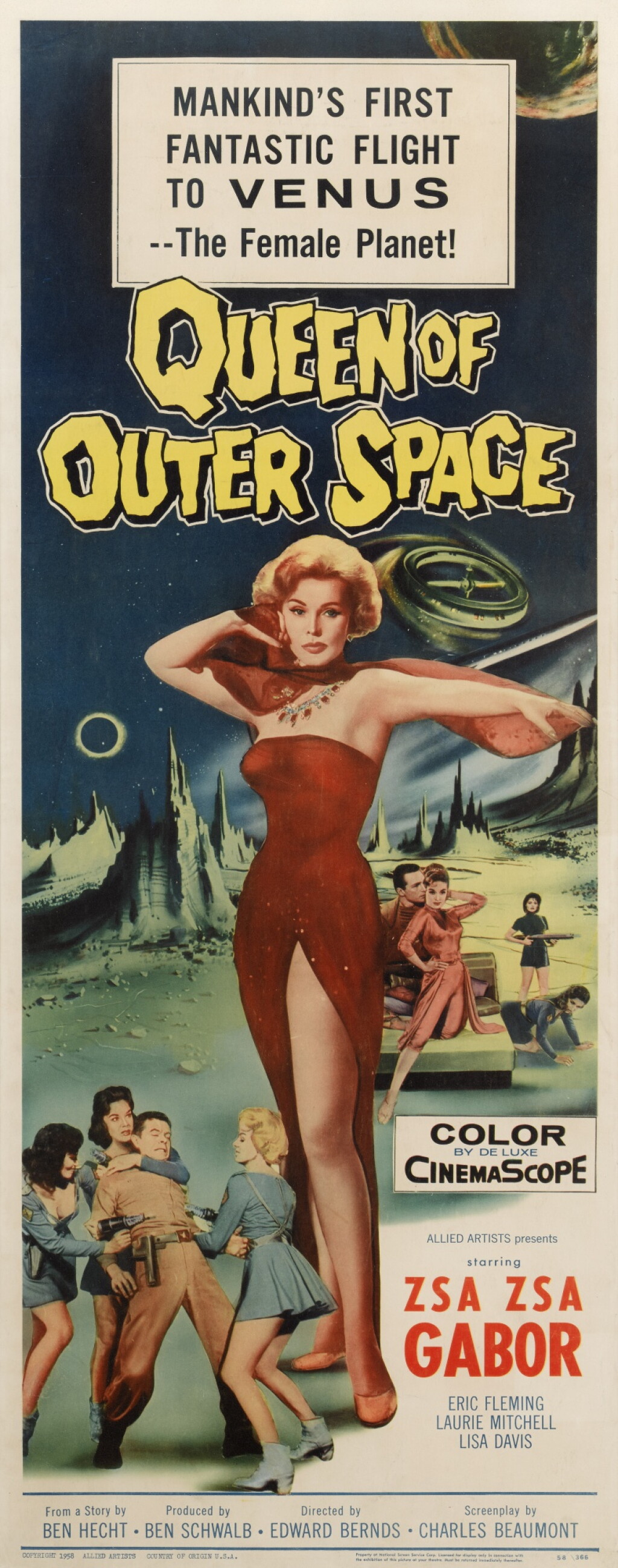 View full screen - View 1 of Lot 66. Queen of Outer Space (1958), poster, US.