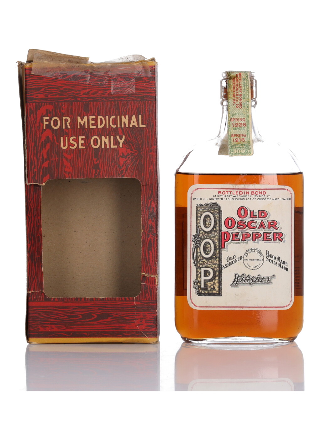 全螢幕檢視 - 查看258Old Oscar Pepper 100 Proof 1916 (1 Pint)的1
