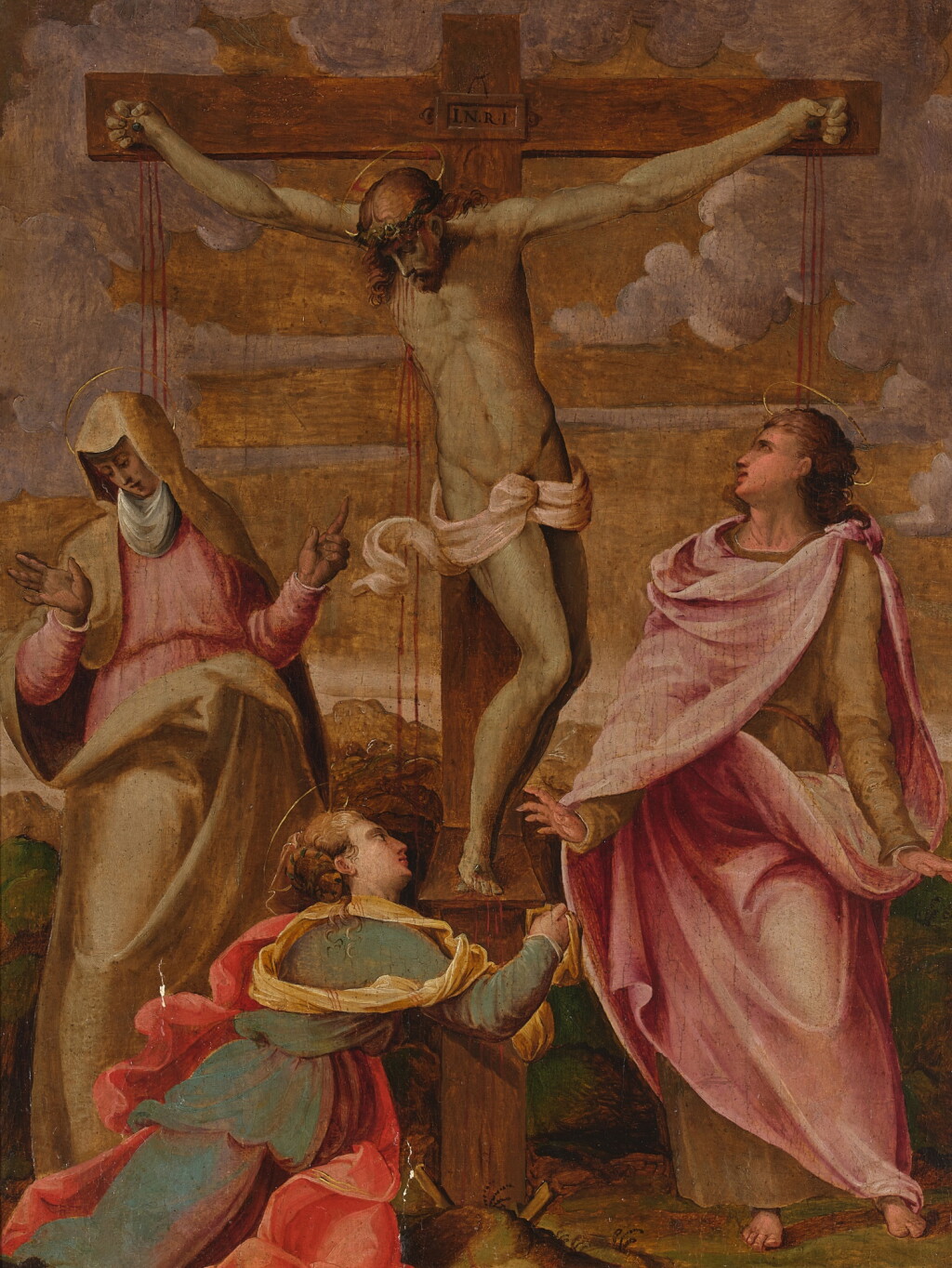 View full screen - View 1 of Lot 1. Crucifixion with the Madonna and Saints John the Evangelist and Mary Magdalene.