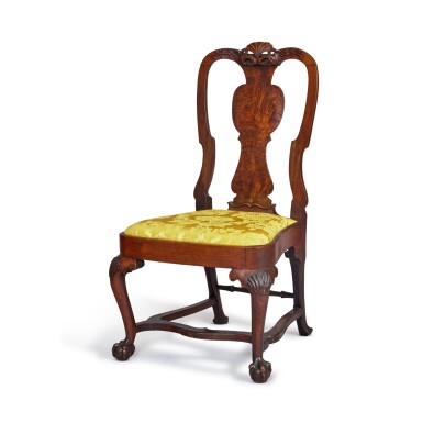 View full screen - View 1 of Lot 838. The Apthorp Family Queen Anne Walnut Side Chair, carving attributed to John Welch (1711-1789), Boston, Massachusetts, circa 1735.
