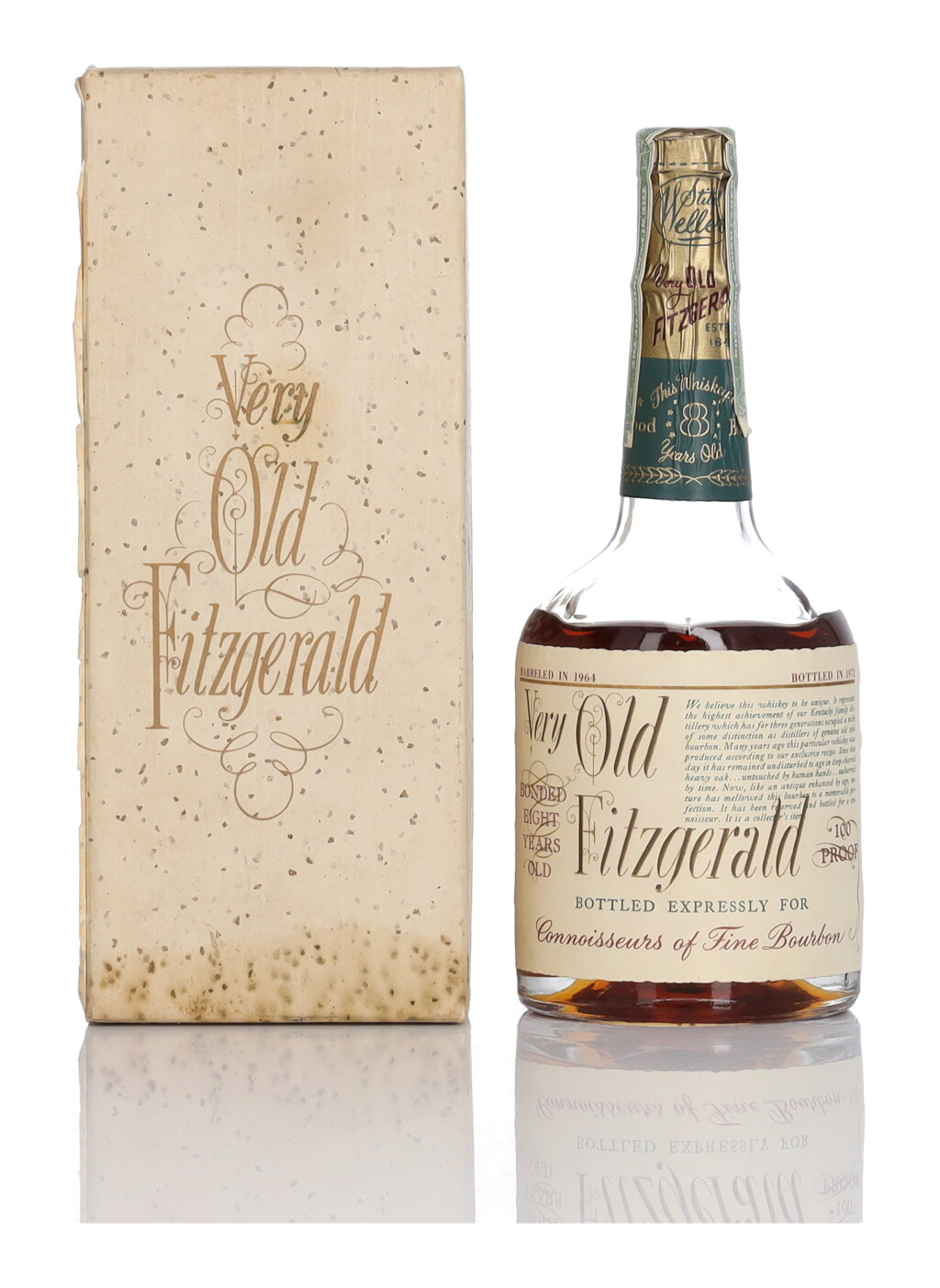View full screen - View 1 of Lot 248. Very Old Fitzgerald 8 Year Old Bottled In Bond 100 Proof 1964 (1 Half-Pint).