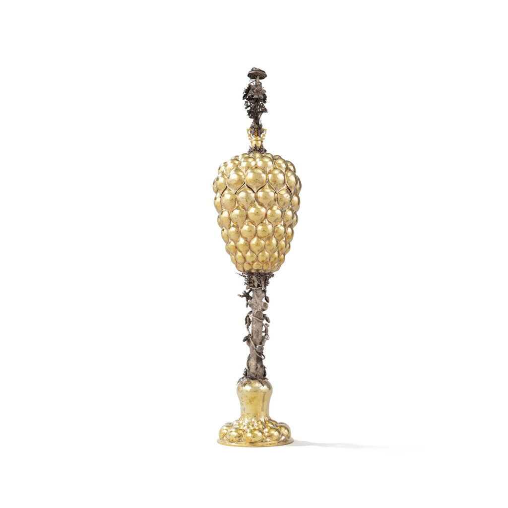 View full screen - View 1 of Lot 135. A parcel-gilt silver cup and cover, maker's mark Cyrillic SR, Moscow, circa 1734.