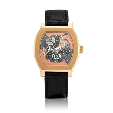 View full screen - View 1 of Lot 8033. Vagabondage III | A limited edition pink gold skeletonized jumping hour and seconds wristwatch with power reserve indication, Circa 2017 | Vagabondage III | 限量版粉紅金鏤空跳時及跳秒腕錶,備動力儲備顯示,約2017年製.