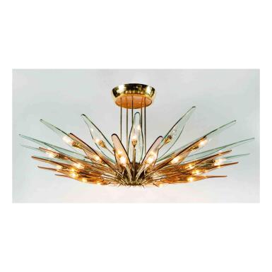 View full screen - View 1 of Lot 99. "Dahlia" Chandelier, Model No. 1460.
