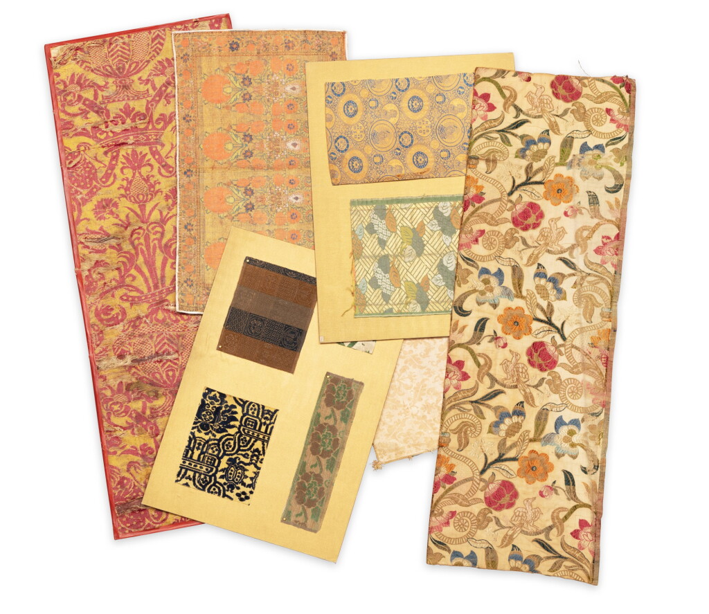 View full screen - View 1 of Lot 246. A floral silk and metallic threads embroidery fragment, Italy or Spain, 18th century.