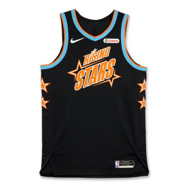 View full screen - View 1 of Lot 21. Bub Carrington 2025-2026 Game Worn ‘Rising Stars’ Jersey.