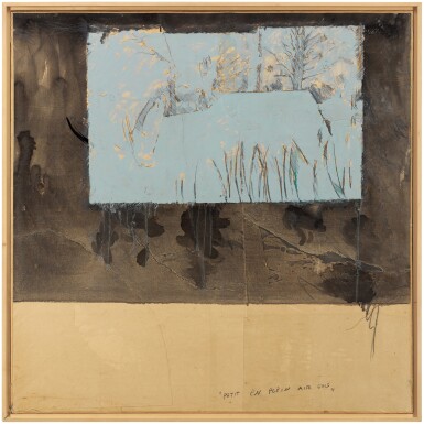 View full screen - View 1 of Lot 24. Petit en plein air gris.