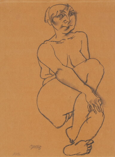 View full screen - View 1 of Lot 859. Hockender weiblicher akt.