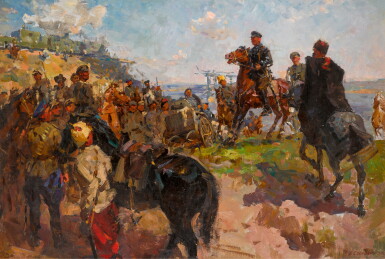 View full screen - View 1 of Lot 127. BORIS TIKHONOVICH SPORYKHIN | Voroshilov on the Road to Tsaritsyn.