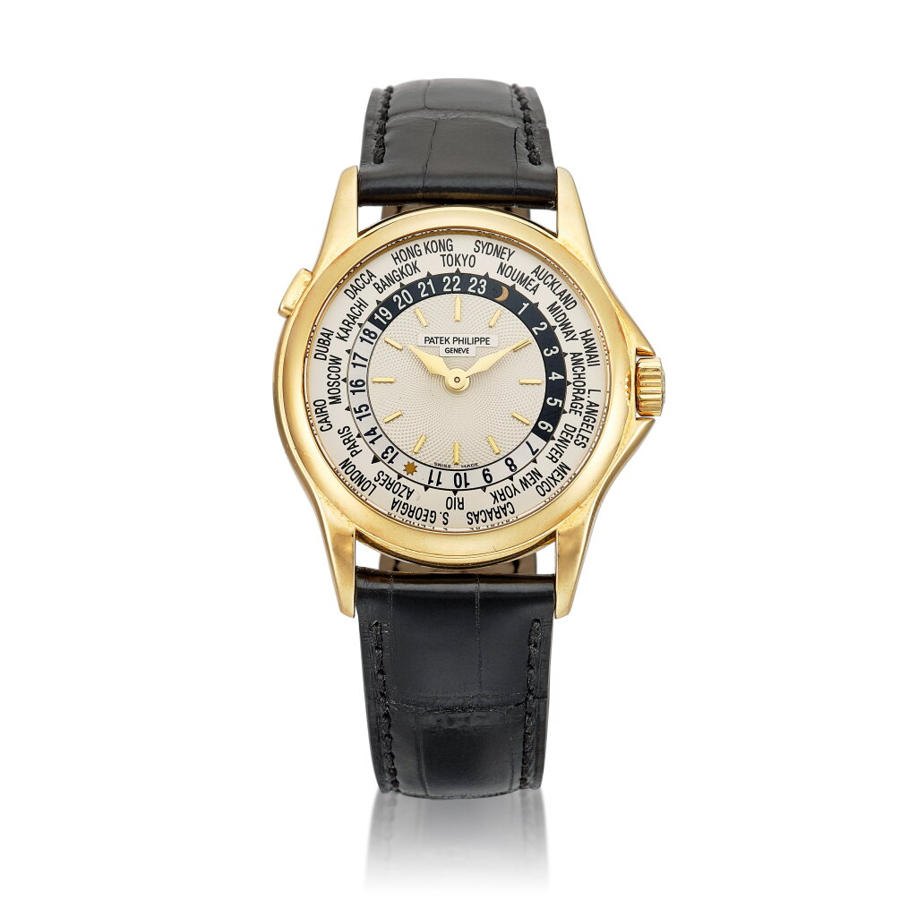 View full screen - View 1 of Lot 9005. Patek Philippe | Reference 5110 | A yellow gold world time wristwatch, Retailed by Tiffany & Co., Circa 2000 | 百達翡麗 | 型號5110 | 黃金世界時間腕錶,由 Tiffany & Co. 發行,約2000年製.