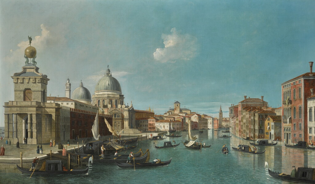 View full screen - View 1 of Lot 190. 19TH CENTURY ENGLISH FOLLOWER OF GIOVANNI ANTONIO CANAL, CALLED CANALETTO | Venice, the entrance to the Grand Canal, looking west.
