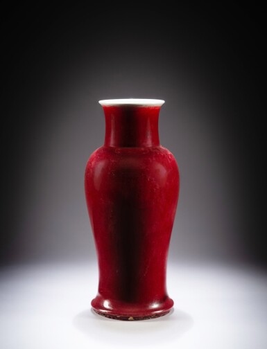View full screen - View 1 of Lot 62. A 'Langyao'-type baluster vase, Qing dynasty, 19th century | 清十九世紀 郎窰紅釉式觀音尊.