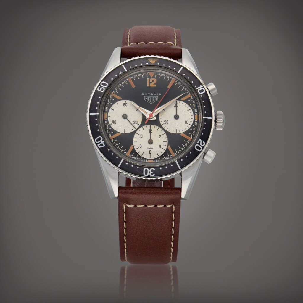 View full screen - View 1 of Lot 480. Autavia 'First Execution', Reference 2446 | A stainless steel chronograph wristwatch | Circa 1962.
