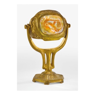 View full screen - View 1 of Lot 31. TIFFANY STUDIOS | "ZODIAC TURTLE-BACK" DESK LAMP.