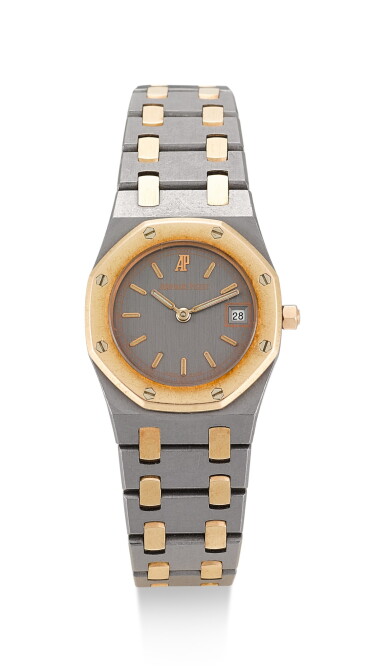 View full screen - View 1 of Lot 11. AUDEMARS PIGUET | ROYAL OAK, REFERENCE 66270TR, A PINK GOLD AND TANTALUM BRACELET WATCH WITH DATE, CIRCA 2000.