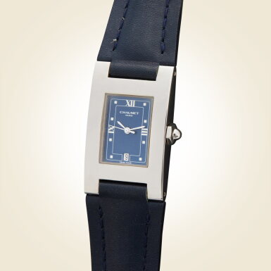 View full screen - View 1 of Lot 303. Reference 22 T 1631 | A stainless steel rectangular wristwatch with date, Circa 1997.
