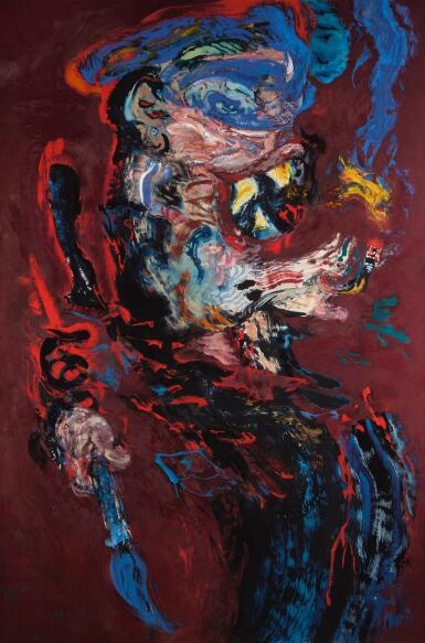 View full screen - View 1 of Lot 196. MAGGI HAMBLING | ARTIST IN HOT STUDIO.