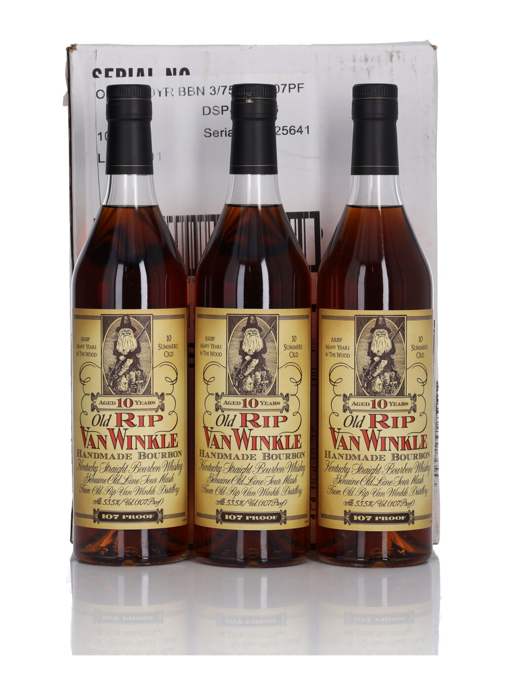 View full screen - View 1 of Lot 80. Old Rip Van Winkle 10 Year Old 107 Proof NV (3 Bottles 75cl).