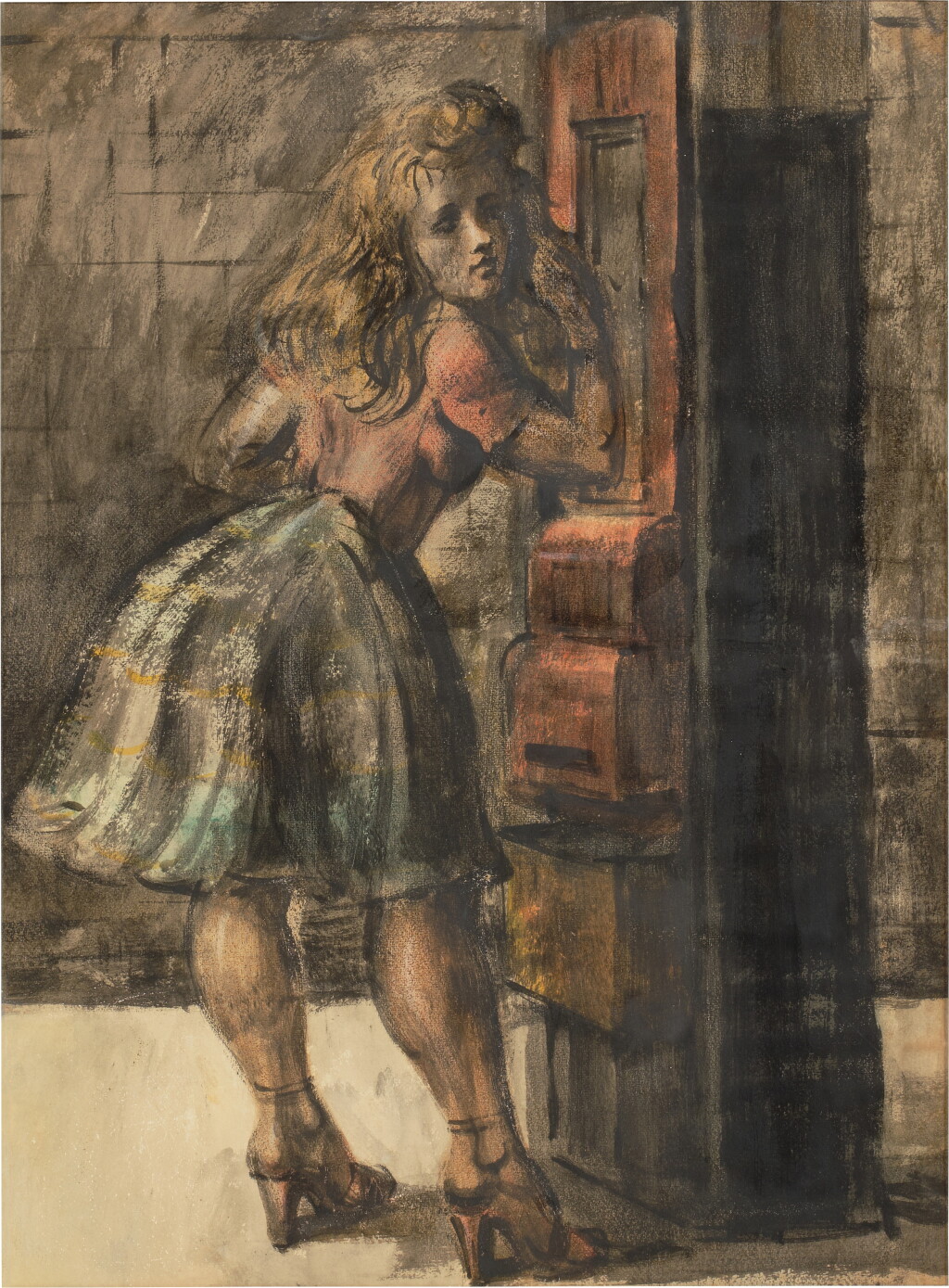 View full screen - View 1 of Lot 2275. Subway Scenes: A Double Sided Work.