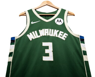 View full screen - View 1 of Lot 175. MarJon Beauchamp Milwaukee Bucks 2024 NBA Playoffs Eastern Conference Round 1 Game Worn Icon Edition Jersey | Game 1.