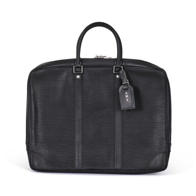 View full screen - View 1 of Lot 79. Black Epi Porte-Documents Voyage Briefcase Silver Tone Hardware, 2013.