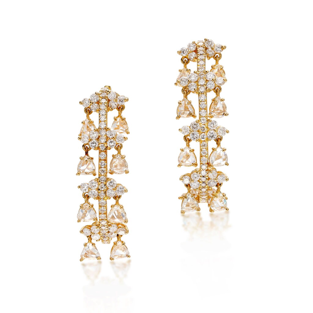 View full screen - View 1 of Lot 521. Pair of Diamond Earrings | 鑽石耳環一對.