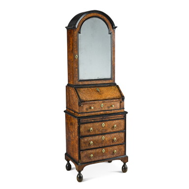 View full screen - View 1 of Lot 43. A small Queen Anne ebonised and yew bureau cabinet, early 18th century.