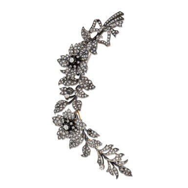 View full screen - View 1 of Lot 254. Silver-Topped Gold and Diamond Corsage Ornament.