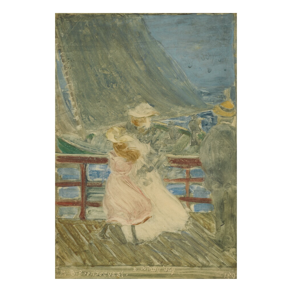 View full screen - View 1 of Lot 26. MAURICE BRAZIL PRENDERGAST | A WINDY DAY (CLARK, MATTHEW & OWENS 1749).