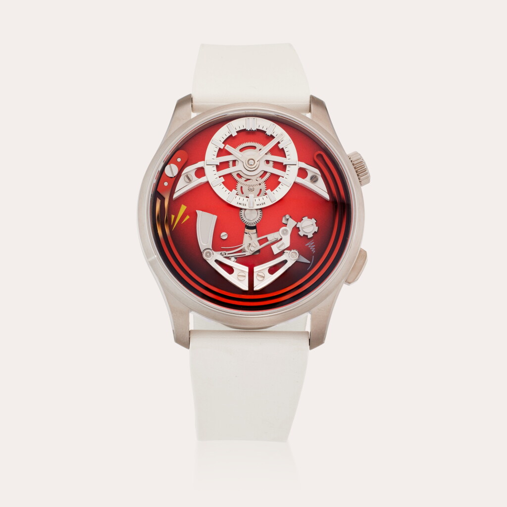 View full screen - View 1 of Lot 5. C1 Bel Canto ‘The Red Hot One’ | A piece unique titanium automatic semi-skeletonized wristwatch, Sold to benefit the Horological Society of New York and the Alliance of British Watch and Clock Makers, Made in 2025 as a Piece Unique.