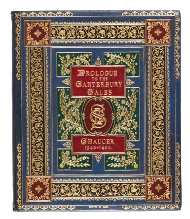 View full screen - View 1 of Lot 11. (Chaucer, Geoffrey) — John Wilfred Clarke | A charming illuminated manuscript, with extracts from Chaucer.