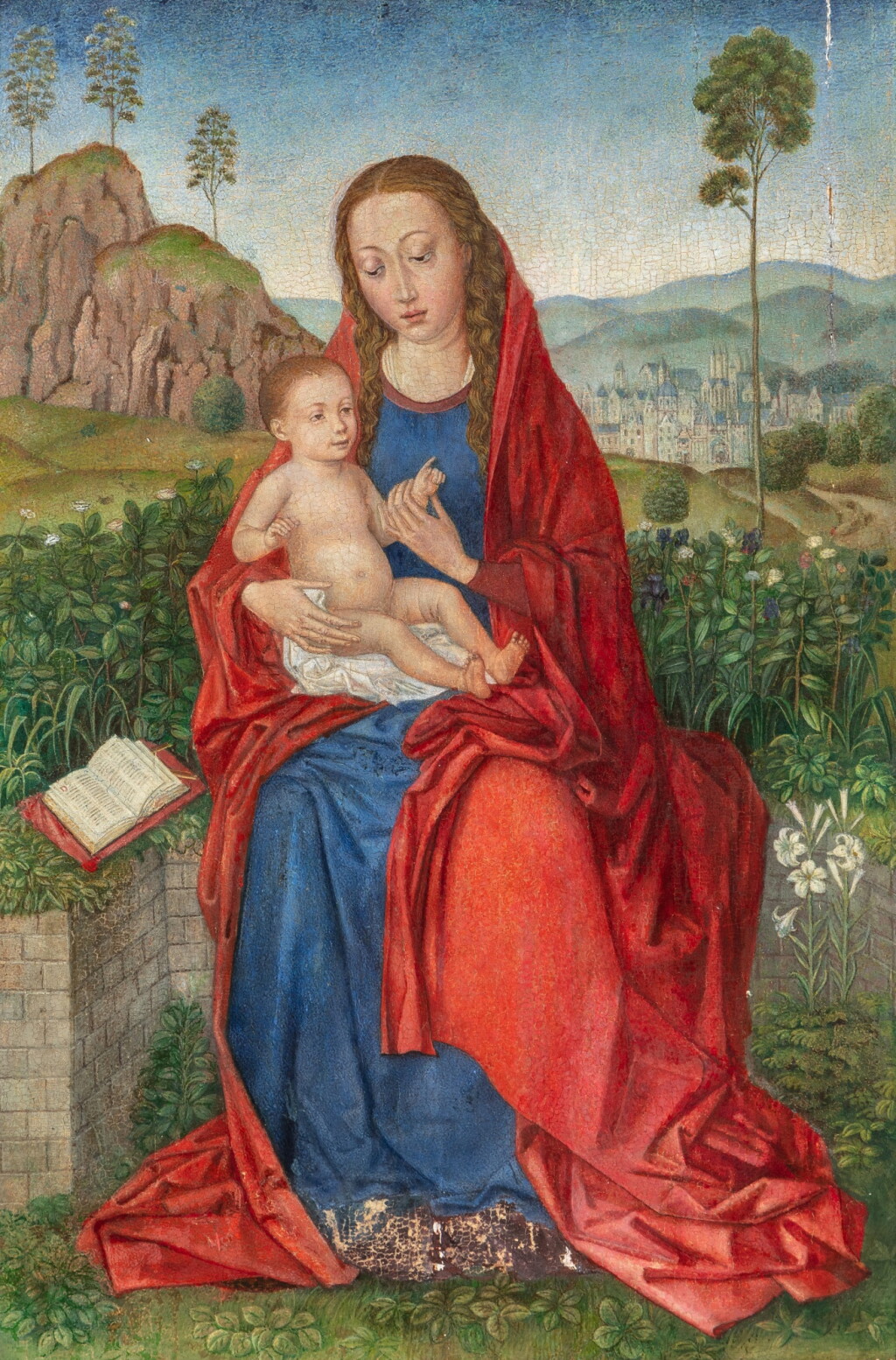 View full screen - View 1 of Lot 765. Mary and Child in front of a landscape.