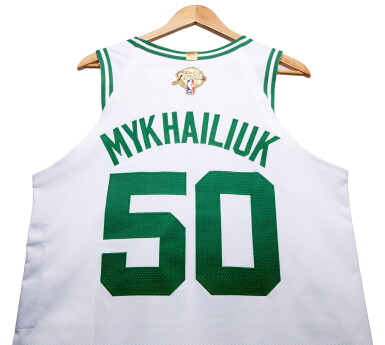 View full screen - View 1 of Lot 8. Svi Mykhailiuk Boston Celtics 2024 NBA Finals Game Issued Association Edition Jersey .