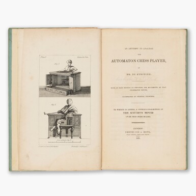 View full screen - View 1 of Lot 2. Automaton Chess Player | A group of 10 rare volumes on the purported Enlightenment precursor to modern-day artificial intelligence.