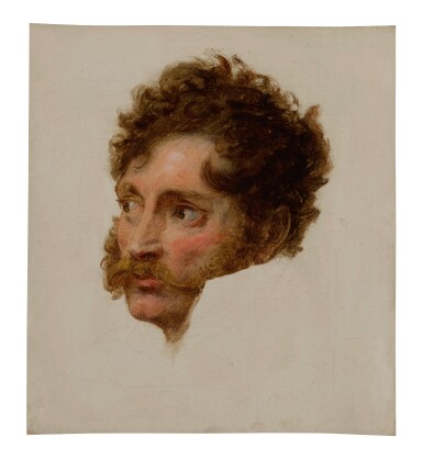 View full screen - View 1 of Lot 139. A head study of the Marquis Pierre Henri Gaston de Livron, aide-de-camp to Marshal Joachim Murat.
