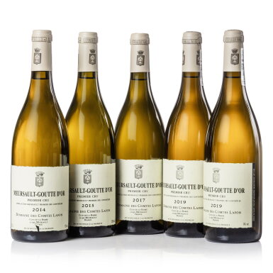 View full screen - View 1 of Lot 302. Meursault, Goutte d'Or 2014-2019 Vertical Domaine des Comtes Lafon (5 BT).
