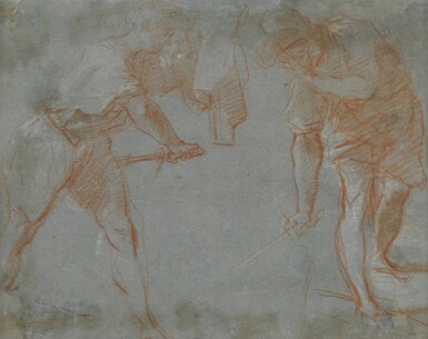 View full screen - View 1 of Lot 186. Two men brandishing swords.
