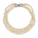 Natural pearl and diamond necklace, circa 1930