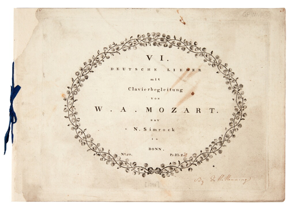 View full screen - View 1 of Lot 28. W.A. Mozart. Two song editions, 1798-1800.
