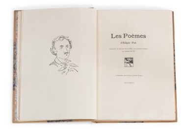 View full screen - View 1 of Lot 119. Les poèmes d'Edgar Poe. Deman, 188 1/850 sur sur Hollande. Demi-marorquin citron Charles Meunier..
