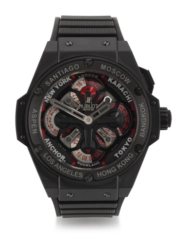 View full screen - View 1 of Lot 39. HUBLOT | KING POWER UNICO GMT, REFERENCE 771.C1.1170.RX, TITANIUM AND CERAMIC WORLD-TIME WRISTWATCH, CIRCA 2015.