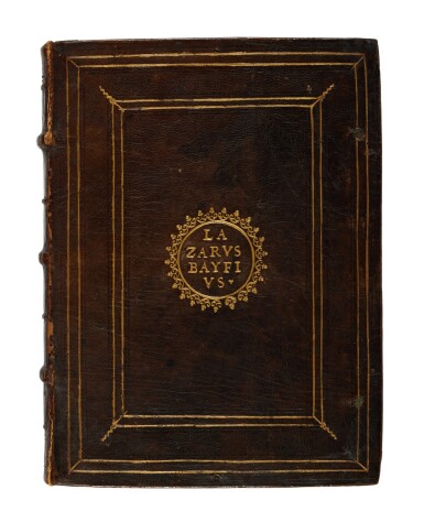 View full screen - View 1 of Lot 8. Baif, Annotationes in legem II, Basel, 1537, contemporary Roman morocco for Fernando de Torres.