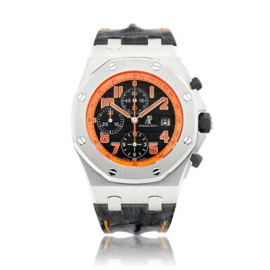 View full screen - View 1 of Lot 2016. Royal Oak Offshore 'Volcano', Reference 26170ST.00.D101CR.01 | A stainless steel chronograph wristwatch with date, Circa 2008 | 愛彼 | 皇家橡樹離岸型系列 '火山橘特別版' 型號26170ST.00.D101CR.01 | 精鋼計時腕錶,備日期顯示,約2008年製.