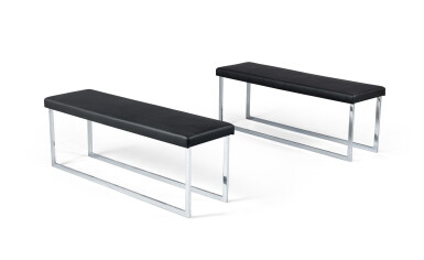 View full screen - View 1 of Lot 2020. XXth century work, Pair of benches, circa 2000 | Travail du XXe siècle, Paire de banquettes, vers 2000.