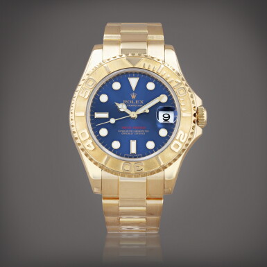 View full screen - View 1 of Lot 431. Yacht-Master, reference 168628 Montre bracelet en or jaune avec date | Yellow gold wristwatch with date and bracelet Vers 2008 | Circa 2008.
