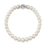 CULTURED PEARL AND DIAMOND NECKLACE